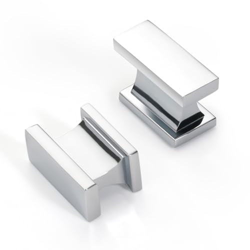 Chrome Plated Kitchen Rectangle Cabinet Knobs 1.49 Inch 10 Pack - color: Chrome Plated, size: 1.49"/38MM Single Hole