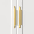 Goldenwarm 10 Pack Gold Cabinet Handles, 3-3/4" Hole Center Finger Pulls - color: Matte Gold, size: 3-3/4in Hole Centers
