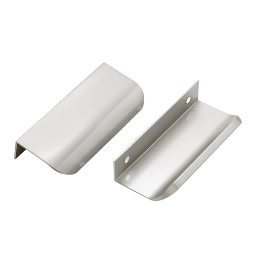 Ravinte Silver Finger Edge Pulls Drawer Edge Pulls 80mm/3.15 inch 6 Pack - size: 2-1/2" Hole Center,3.15" Overall Length