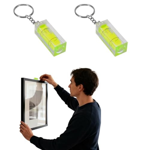 2PCS Small Bubble Level 15x15x40mm(0.59x0.59x1.57in) Key Ring Small Leveler Tool - size: 2pcs 40*15 (Non-Magnetic)