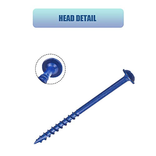 #8×1 Inch Pocket Hole Screws,500 Pcs,Exterior Wood Screws for Wood Working with Blue Coated,Square Drive Head… - size: #8×1 Inch