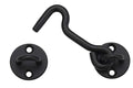 Raswik 4" Privacy Hook and Eye Gate Door Latch, Easy Barn Door Lock, Black | Solid 5/16" Iron Rod, 2-Layer Powder Coating, Quick Locking for Sliding Barn, Pocket, Closet, Screen Doors, Indoor/Outdoor