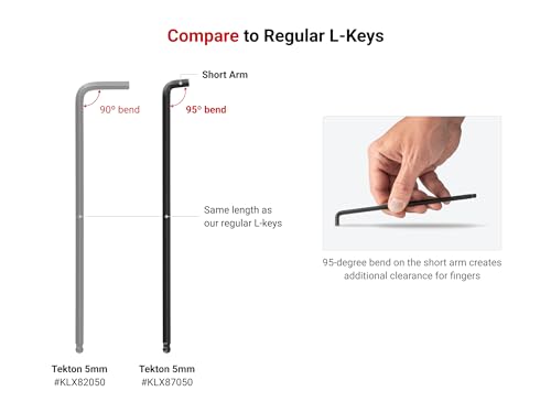 TEKTON Short Arm Ball End Hex L-Key Set, 13-Piece | KLX91112 - size: 13-Piece (0.050-3/8 in.)