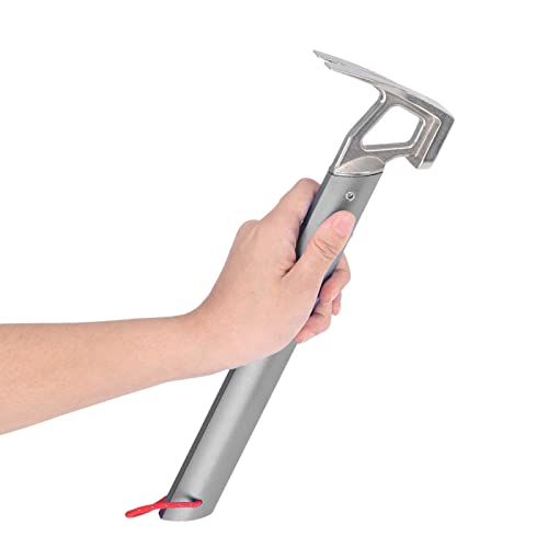 Heavy Duty Camping Claw Hammer, Stainless Steel Ox Horn Head Tent Stake Hammer Multifunction Building Camping Hammer for Hiking Backpacking Gardening (grey) - color: Grey