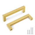 Goldenwarm 5 Pack 3-3/4 in Gold Cabinet Handles Square Drawer Pulls - color: Gold, size: 3 3/4 Inch Hole Center