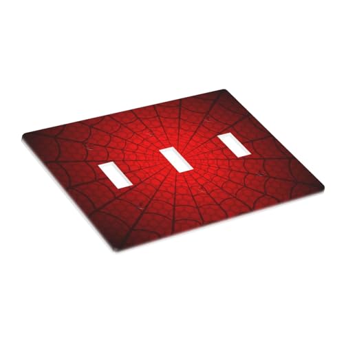 Spider Web Triple Toggle Light Switch Cover Plate | Fits standard 2-gang toggle and rocker switches, Durable polycarbonate thermoplastic with fade-resistant printed finish - color: Spider Web, size: Triple Toggle