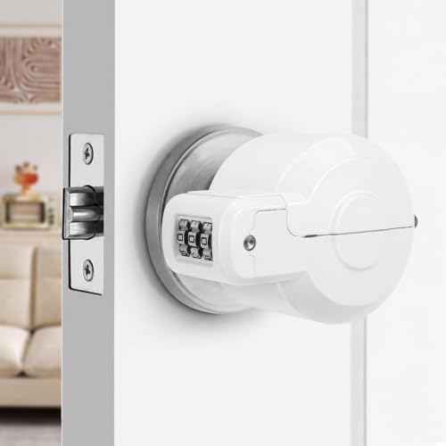 Door Knob Safety Cover Lock Child Proof Door Knob Lockout Device Cover - color: White