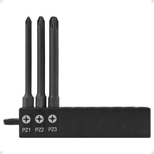 Impact Rated Screwdriver Bit Set, 3" Extended Long Magnetic Power Bits, Premium S2 Steel, Shock-Absorbing Design, 1/4" Hex Shank for Power Drill & Impact Driver (3 Inch Pozidriv) - size: 3 Inch Pozidriv