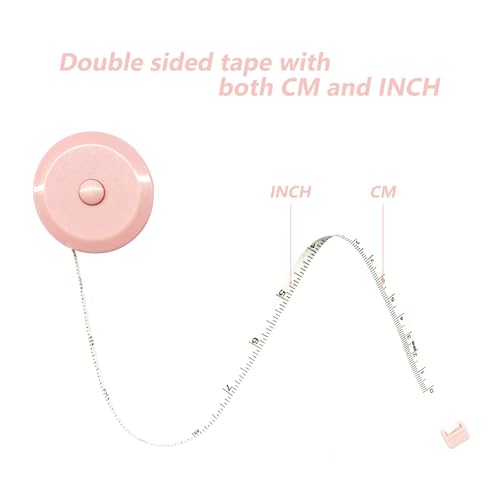 GDMINLO 3 Pack Tape Measure Measuring Tape for Body Fabric Sewing Tailor Cloth Knitting Craft Weight Loss Measurements Retractable 60-inch 1.5 Meter, Small Push ButtonDouble Scales Rulers