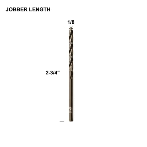 1/8 Drill Bits for Metal and Hard Steel(10pcs),M35 High Speed Steel Twist Jobber Metal Drill Bits,with Index Storage Case - size: 1/8 in (10 pcs)