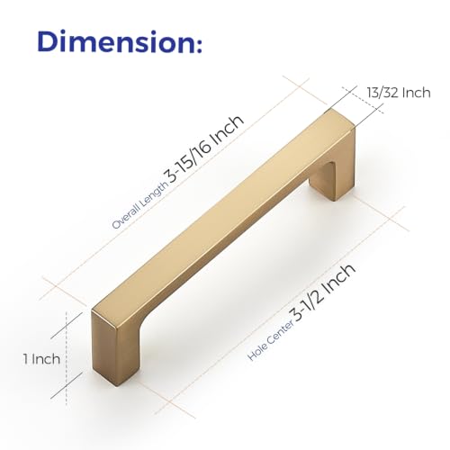 Ravinte Champagne Bronze Kitchen Cabinet Solid Handles,3-1/2 Inch,5 Pack - color: Champagne Bronze, size: 3-1/2 Inches Hole Center