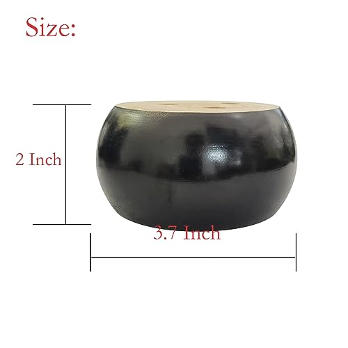 2 Inch Wood Sofa Furniture Legs Round Black Bun Feet 2 Inch Tall Legs Replacement for Sofa/Couch/Ottoman/Loveseat/Cabinet with Screw Set of 4 (Diameter: 3.7inch, Black) - color: Black, size: Diameter: 3.7inch