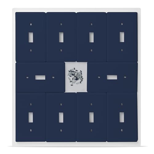 Bates- Light Switch Plates, 10 Pack, Navy Blue, Light Switch Cover Plate, Single Switch Plate Cover - color: Navy Blue, size: 10 Pack, Standard-Size