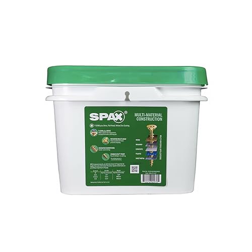 SPAX #8 x 1-1/2" Interior Flat Head Wood Screws Construction Framing Torx T-Star Plus (2500 EA) Bulk Pail Includes 4 Bits Countersunk Flush Finish - size: #8 x 1-1/2"