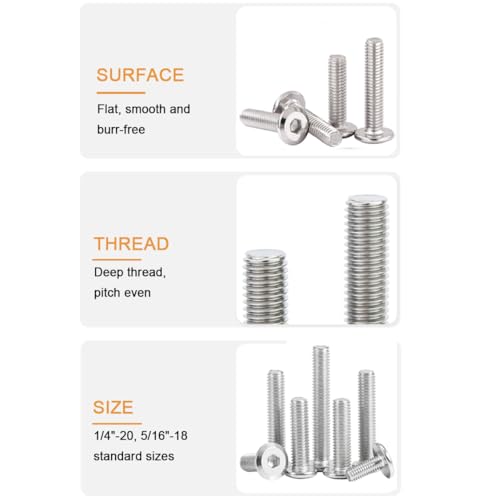 10pcs 5/16-18 x 1-1/2 Inch Rivet Countersunk Socket Cap Bolts Screws Connecting 304 Stainless Steel - size: 5/16-18 x 1-1/2" 10pcs