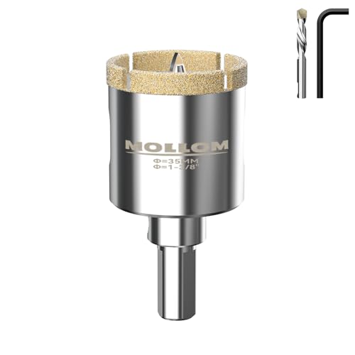 MOLLOM 1-3/8" (35mm) Diamond Hole Saw with 2 Pilot Drill Bit - size: 35mm | 1-3/8", style: Single Pack