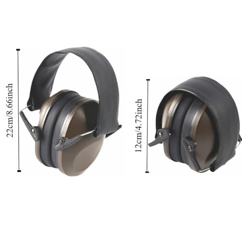 Foldable Safety Earmuffs with Noise Reduction–Adjustable Headband for Travel & Work, Hearing Protection for Men&Women