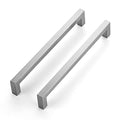 Ravinte Brushed Nickel Square Cabinet Handles & Pulls 8 Inch 10 Pack - size: 8-1/2 in (8 in Hole Center)