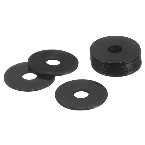 uxcell 75Pcs M5 304 Stainless Steel Flat Washers, ID 5mm, OD 20mm, Thickness 1.2mm Round Metal Washers for Screws Bolts, Outdoor Construction, Black - size: M5*20*1.2mm