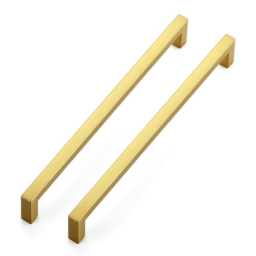 Ravinte Gold Cabinet Handles Solid Cabinet Pulls, 7-1/2 Inch CC, 10 Pack - color: Gold, size: Flat Black 7-1/2'' Hole Center