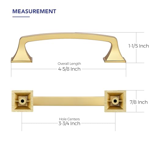 30 Pack Kitchen Cabinet Handles 3-3/4 Inch Brushed Brass Cabinet Pulls - color: Brushed Brass, size: 3-3/4 Inch Hole Centers