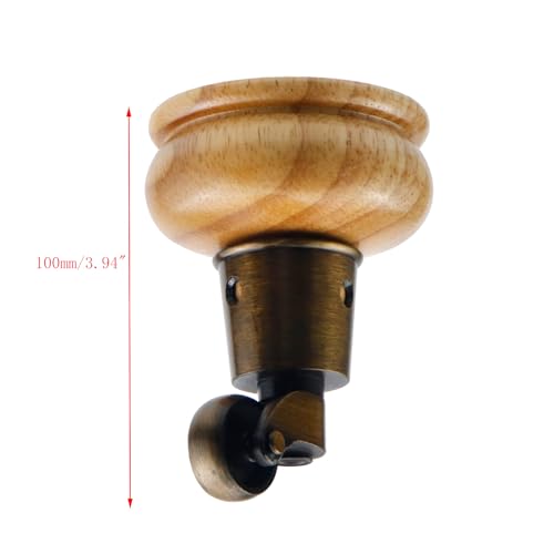 4pcs 4" Wooden Furniture Legs with Furniture Casters, Gourd Shape - color: Wood Color, size: Height: 4"