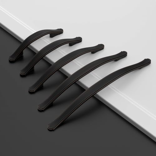 Amerdeco 10 Pack Oil Rubbed Bronze Cabinet Pulls 3.75 Inch(96mm) Hole Center Drawer Pulls Cabinet Hardware Kitchen Cabinet Handles for Bathroom ZH0068 - color: Oil Rubbed Bronze, size: 3.75"/96MM Hole Center