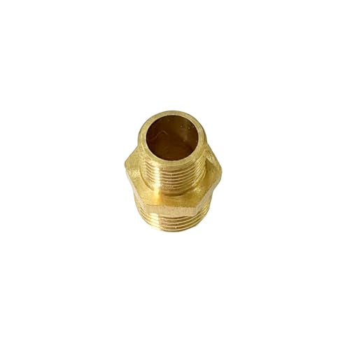 1/4" x 1/8" Male Threaded Hex Nipple Reducer Brass NPT Pipe Fitting Adapter Straight Connectors Pack of 5 - size: 1/4" x 1/8" -5 Pack