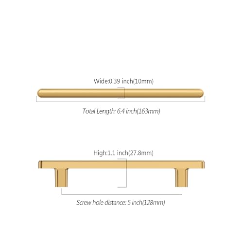 Asidrama 2244 10 Pack 5 Inch(128mm) Champagne Bronze Kitchen Cabinet Handles, Cabinet Pulls Kitchen Cabinet Hardware for Cupboard Drawer Pulls - color: Champagne Bronze, size: 5" Hole Center, style: 10 Pack