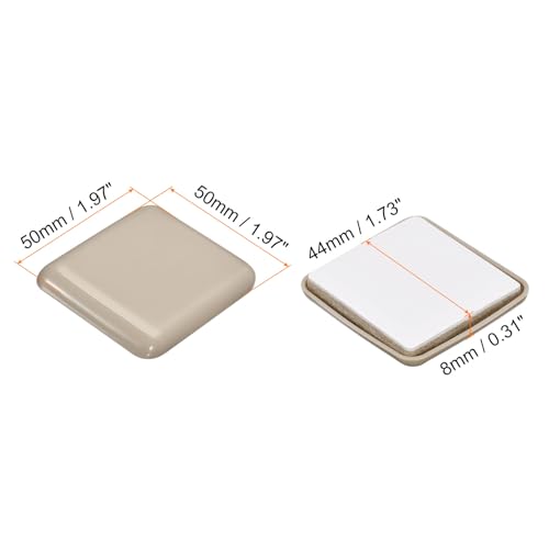 uxcell Furniture Sliders, 4Pcs 2" - Plastic Self-Adhesive Square Sliding Pads, Chair Glides for Carpeted Tile Vinyl Hardwood Floors (Grey) - size: 2"