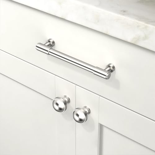 10 Pack Brushed Satin Nickel Cabinet Pulls 5 Inch(128mm) Kitchen Cabinet Handles Cabinet Hardware for Drawer Pulls - color: Brushed Satin Nickel, size: 5" Hole Center