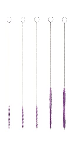 10" Extra Long Tube Brush Set - Small 5 Pack - Purple - color: Purple, size: Small 5 Pack (2mm 3mm 4mm 5mm 6mm)