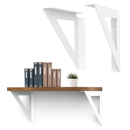8 Inch Shelf Brackets,White Shelf Bracket Heavy Duty for Shelves,4 Pack - size: 8x8inch-white