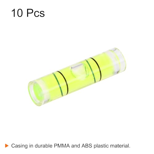HARFINGTON 10pcs Small Cylindrical Bubble Level Vials 6.5x25.5mm PMMA Mini Horizontal Bubble Spirit Level Measuring Layout Tools for RV TV Picture Frame Hanging Tool Leveler - size: 6.5x25.5mm