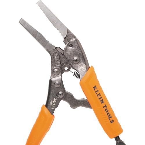 Klein Tools 38663 Locking Pliers Set, 7-Inch Long Nose and 10-Inch Curved Jaw Pliers, High Torque and Gripping Power, 2-Piece - style: Combo Kit