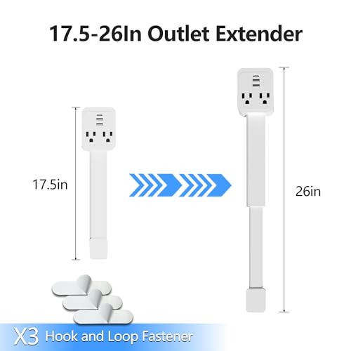 Electrical Outlet Extender Stick, Expandable 17.5"–26"
