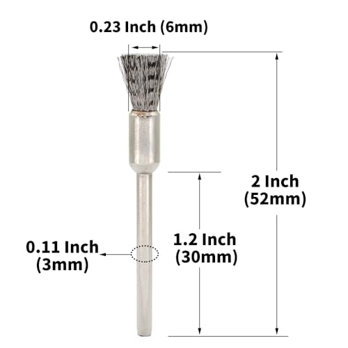 20PCS Wire Brushes - Metal Rust Removal, Polishing, Cleaning - 6mm Diameter, 3mm Shaft - Removes Burrs, Dust, and Oxide Layer - Handles Rough Surfaces - Designed for Industrial and DIY Enthusiasts - style: Wire Brush 3*6mm 20PCS