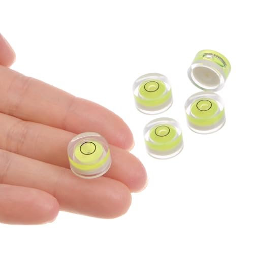5pcs Small Circular Bubble Spirit Levels - [13mm Diameter 7mm Thickness] Mini Round RV Level Leveling Tools for Travel Trailer Turntable Camera, Lime - color: Lime, size: 13mm x 7mm