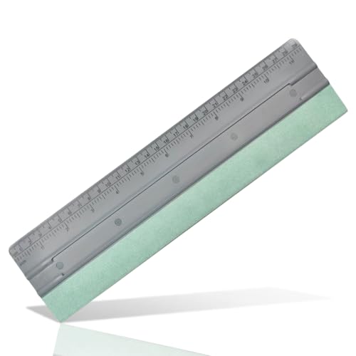 Vinyl Wrap Squeegee, Universal Car Wrapping Scraper with Ruler & Suede Felt Edge, Car Window Tint Film Installation Tool for Wallpaper Smoothing, Sign-Making Graphics Application (12 Inch) - size: 12 Inch