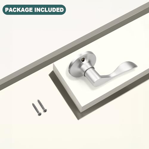 GOBEKOR 6 Pack Half Dummy Door Handles Satin Nickel Right-Handed Levers Interior Non-Turning Door Lever Wave Dummy Lever Closet Door Handle - size: Right-Handed Dummy Lever