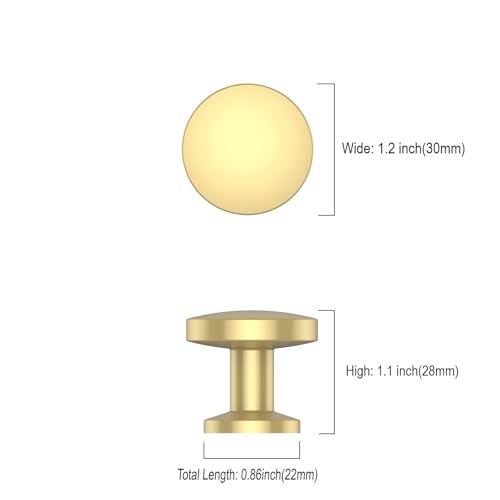 Asidrama 2 Pack Brushed Gold Kitchen Cabinet Knobs - color: Gold, style: 2 Pack