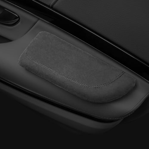 Alcantane Elbow Rest: Memory Foam Support for Car Legs and Knee, Anti-Fatigue - color: black right hand pad