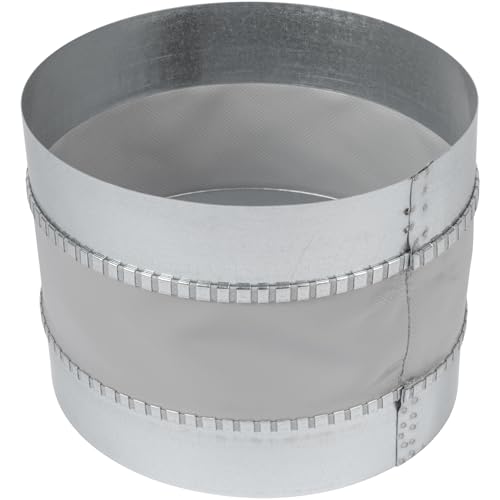 Repa Market 8" Inch Flexible Male Fit Duct Connector – Galvanized Steel Round Pipe Extender for Spiral Ducts – Vibration & Noise Reduction Coupler for HVAC Systems, Exhaust, and Dryer Vent Connections - size: 8" Inch