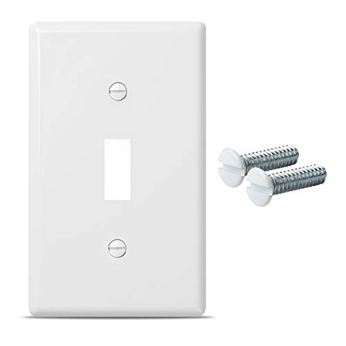Bates- Light Switch Cover Plate, 2.76" x 4.5", 10 Pack, White | Standard Size, Toggle Wall Plate Cover, Unbreakable, Heat Resistant - color: White, size: 10 Pack, Standard-Size