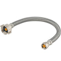 Eastman 20 Inch Flexible Toilet Connector, Stainless Steel Braided Hose with 7/8 Inch Ballcock Nuts, 3/8 Inch Compression, 48090 - size: 20 in. L x 7/8 in. B/C x 3/8 in. Comp
