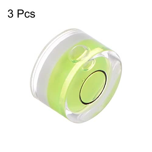 HARFINGTON 3pcs Round Bubble Level 12x7mm Mini Circular Bullseye Spirit Levels for Leveling Camera Tripod Telescope Workshop Turntable Pictures Frame, Lime - color: Lime (Black Circle), size: 12x7mm