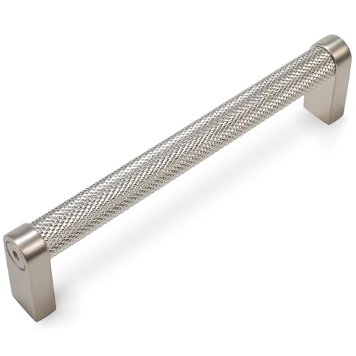 10 Pack 5 inch(128mm) Brushed Satin Nickel Kitchen Cabinet Handles Knurled Cabinet Pulls Silver Drawer Pulls Kitchen Cabinet Hardware Handles Drawer Pulls Dresser Handles - color: Brushed Satin Nickel, size: 5" Hole Center（128mm）