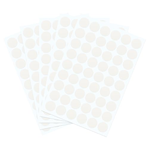 PATIKIL 270 Pieces Screw Hole Stickers, 5 Sheet Self-Adhesive Waterproof PVC Wood Grain Sticker for Screw Holes Wall Cabinets Desk Repairing, Embossed White, 21mm/0.83 Inch - color: Embossed White