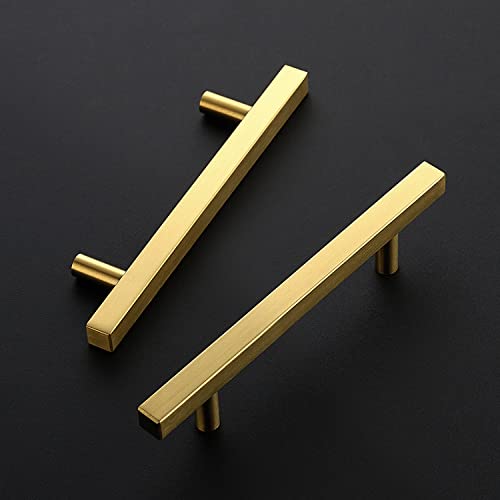 Ravinte Gold Cabinet Handles 4 Inch 10 Pack, Square Cabinet Pulls - size: 4 Inch Hole Centers