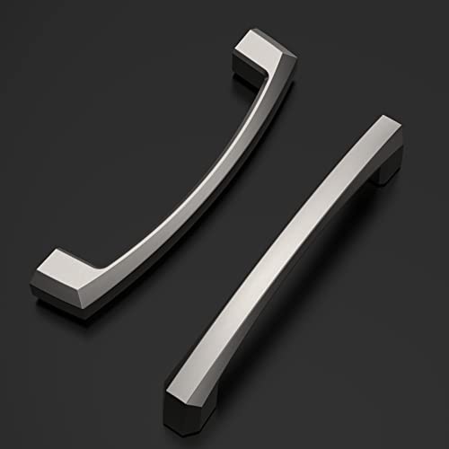 Amerdeco 10 Pack Brushed Satin Nickel Cabinet Pulls 4 Inch(102MM) Hole Centers Kitchen Cabinet Handles Hardware Kitchen Handles for Cabinets Cupboard Handles Drawer Pulls ZH0032 - color: Brushed Satin Nickel, size: 4"/102MM Hole Center